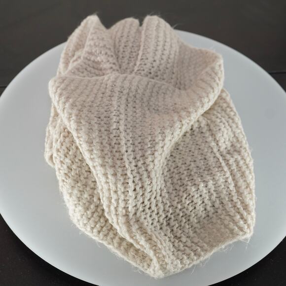 White Cotton Knit Scarf/Wrap with Glitter - One Size - Picture 2 of 3